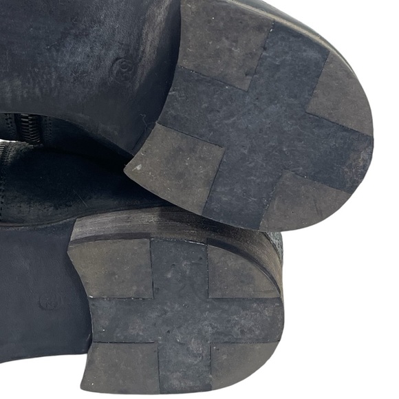 MA+ Maurizio Amadei Spiral Side Zip Boot S1G3Z Black Distressed Leather 8.5-9 39 - Picture 12 of 15